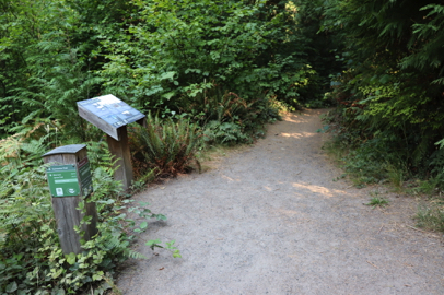 Signage and interpretive display along Redwood Trail